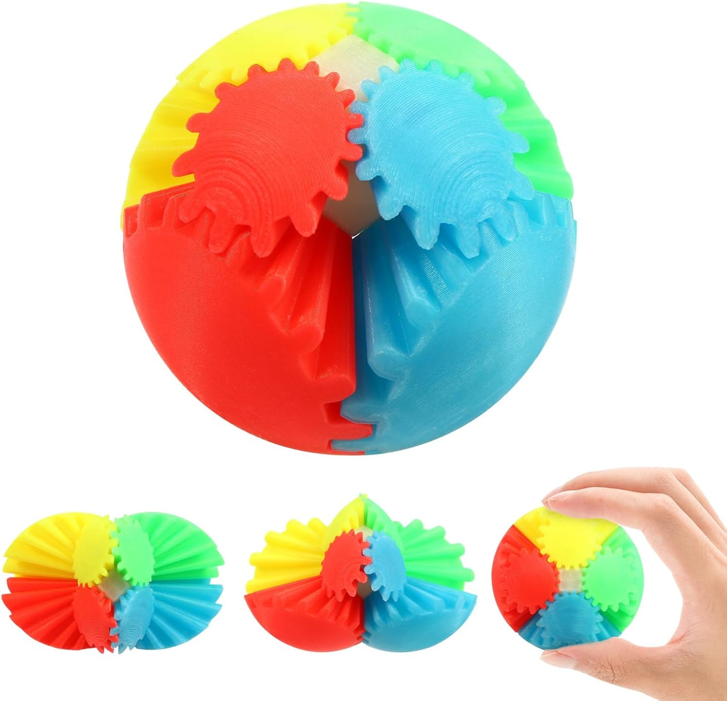 MerryXD Gear Ball Fidget Toy,GearSphere Desk 3D Printed Perfect for Stress and Anxiety Relaxing Fidget Toy Gear Fidget Sphere Activity Gear Ball for Adults Grow in The Dark