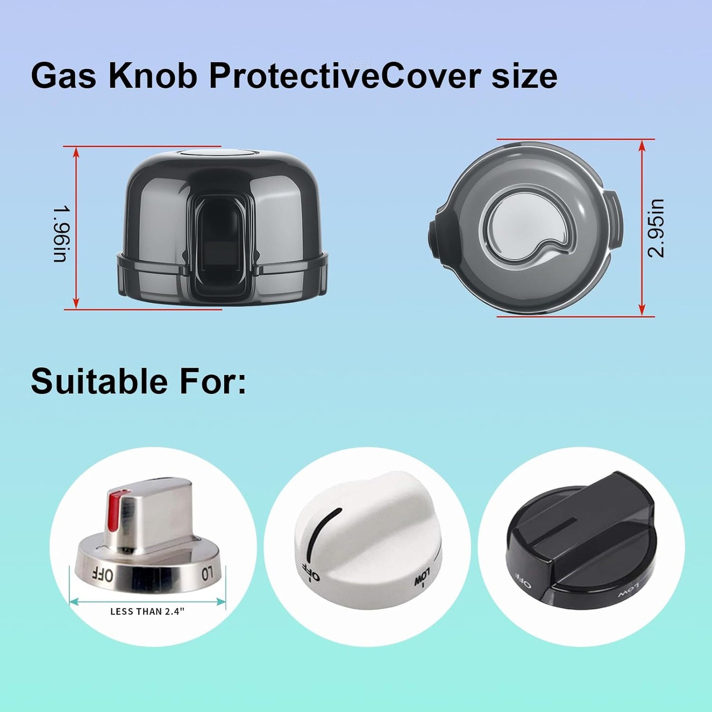 Stove Knob Safety Covers for Child Baby Proofing Kitchen Universal Size Gas Knob Covers Clear View Childproof Oven Knob Covers for Kids and Pets (5packs +1locks)