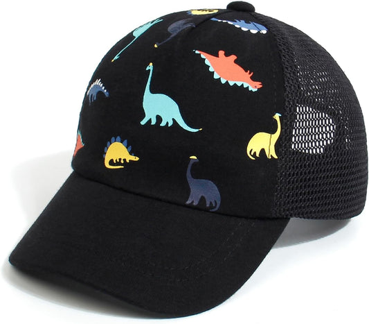 Duoyeree Toddler Baseball Cap Baby Cap Sun hat Print Dinosaur Pattern and Solid Color hat Kids boy Girl Age 0-8t