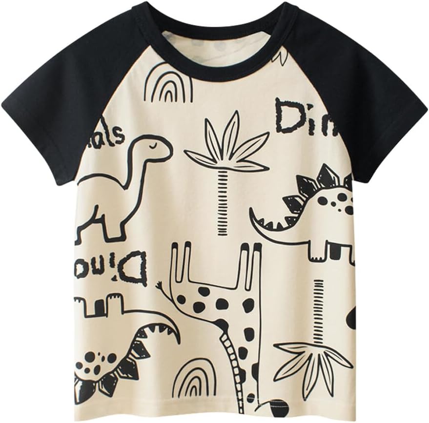 Boys' 4-Pack Excavator Short Sleeve Crewneck T-Shirts Top Tee Size 2-7 Years Toddler Boys' Value Pack Cotton T-Shirt