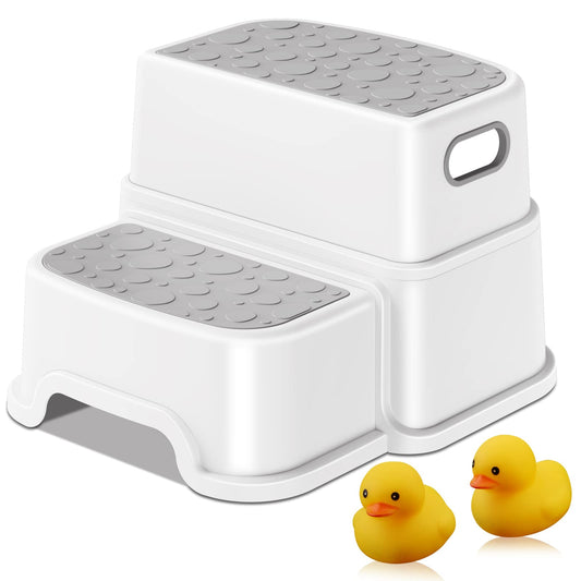 Toddler Step Stool,2 Step Stools for Kids with Anti-Slip Surface and Rubber Bottom, Kids Step Stool