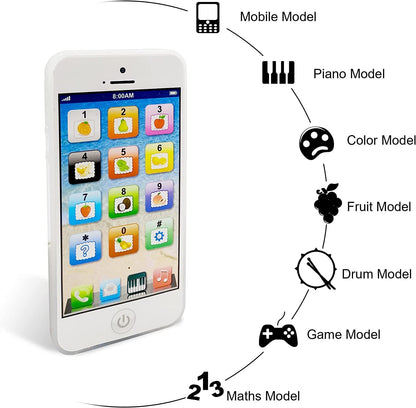 Wolmund Toy Learning Play Cell Phone with 8 Functions and Dazzling Lights Interactive Toy for