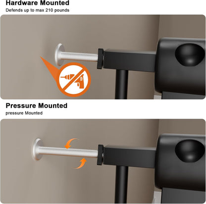 HOOEN 30" Tall Extra Wide Baby Gate for Stairs Doorways 57.5 to 62 Inch Large Long Dog Gates Tension Baby Gate Walk Through Child Gates for Kids or Pets Indoor Safety Gates