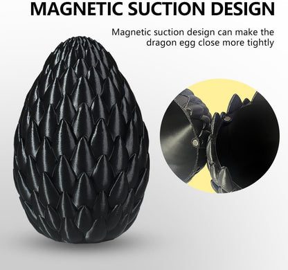 3D Printed Dragon with Dragon Egg 16.5'' Articulated Dragon Crystal Dragon Fidget Dragon Egg Toys Executive Desk Toys (Blue, Dragon & Egg)