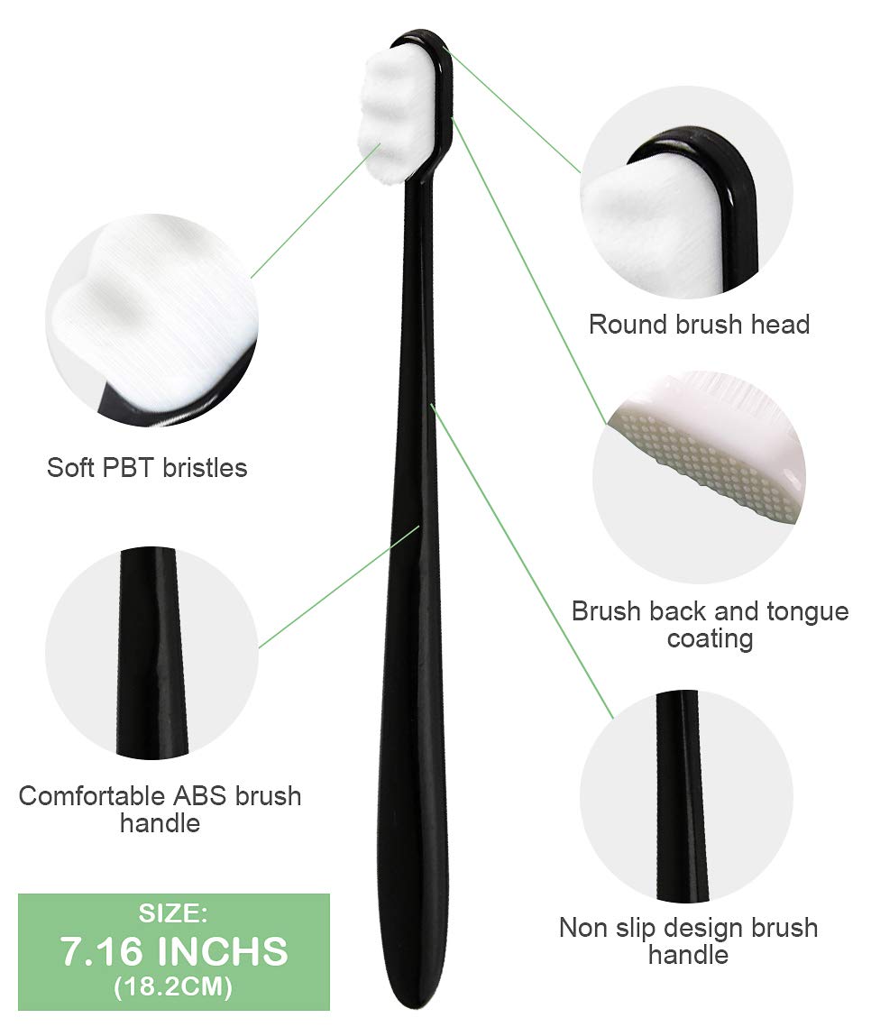 EasyHonor Extra Soft Toothbrush for Sensitive Gums, Micro Fur Manual Toothbrush with 20000 Soft