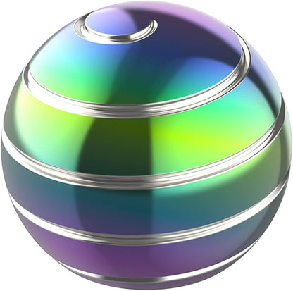 Metal Kinetic Desk Toy, Optical Illusion Fidget Spinning Top MulColorful Ball, Unique Executive Stress Relief Gift for Adults