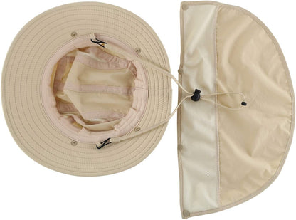 Home Prefer UPF 50+ Boys Sun Hat with Neck Flap Wide Brim Summer Beach Bucket Hat for Boys Girls Toddler Kids Safari Hat