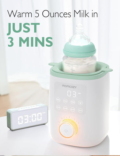 Momcozy Retain Nutrients Bottle Warmer, 9-in-1 Baby Bottle Warmer with Night Light, Accurate