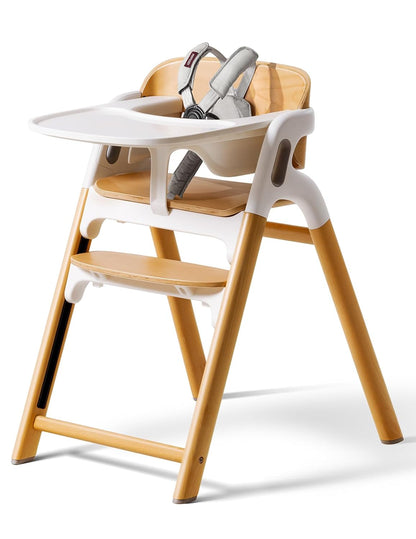 Momcozy DinerPal Wooden High Chair for Babies, Toddlers & Adults Up to 308 Lbs, Convertible Baby