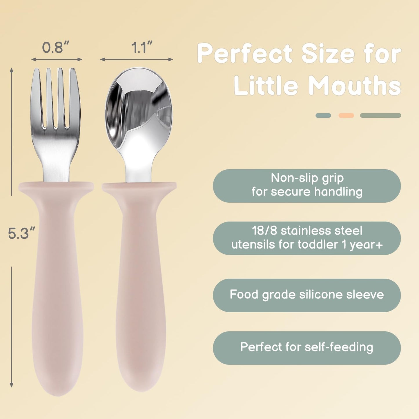 Eascrozn 2 Pack Silicone Baby Plates with Suction, Forks and Spoons Set