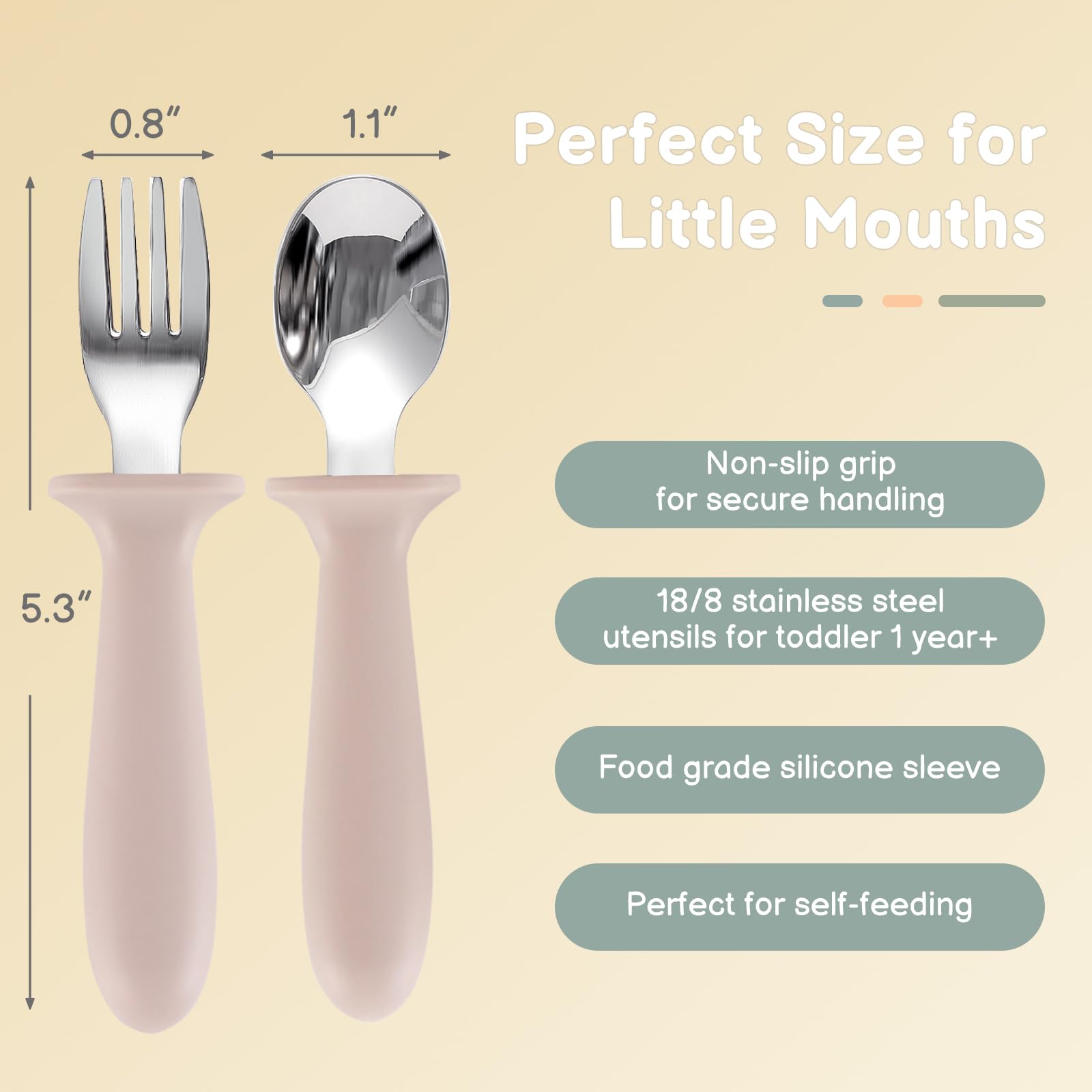 Eascrozn 2 Pack Silicone Baby Plates with Suction, Forks and Spoons Set