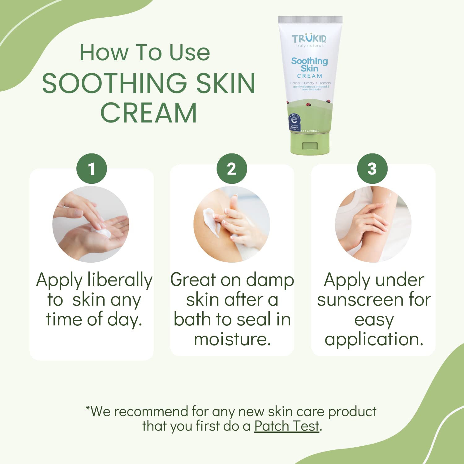TruKid Natural Eczema Cream for Kids, Toddlers & Babies, NEA-Accepted for Eczema, Safe for