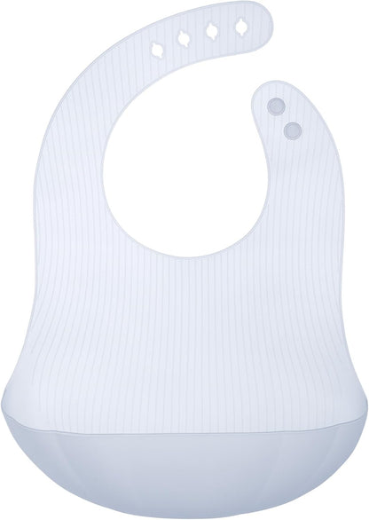 Olababy Fold N Go Silicone Baby Bib w Travel Case | Lightweight Design Eases Pressure Bruising for