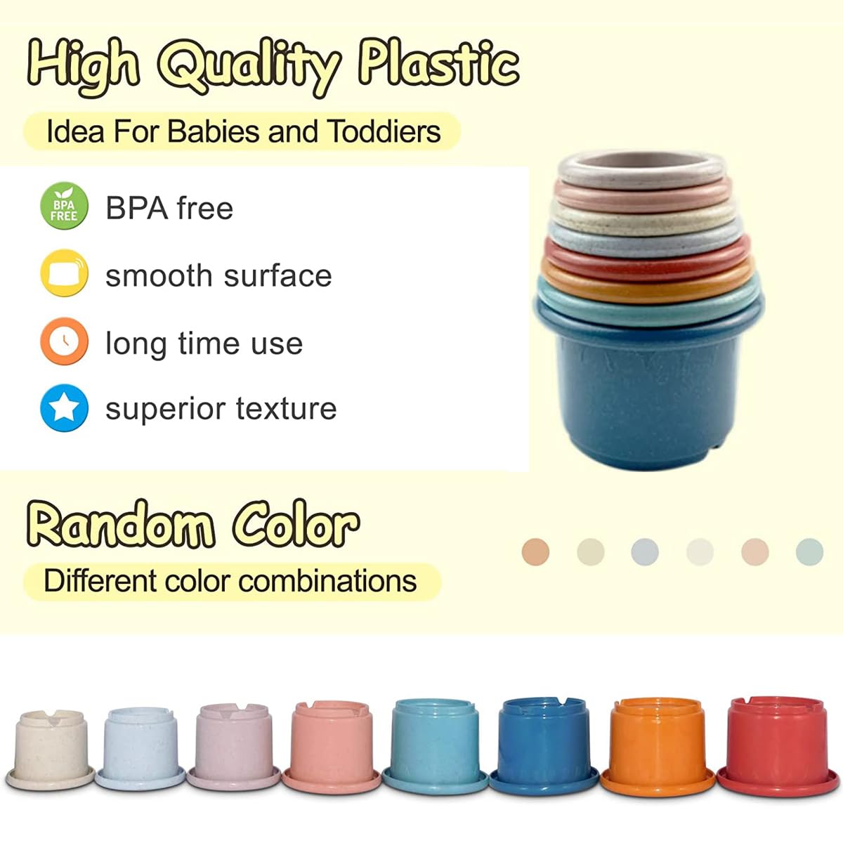 Cosaway Baby Stacking Nesting Cups Toys for Baby 6 to 12 Months, Montessori Toys for Toddler Gifts