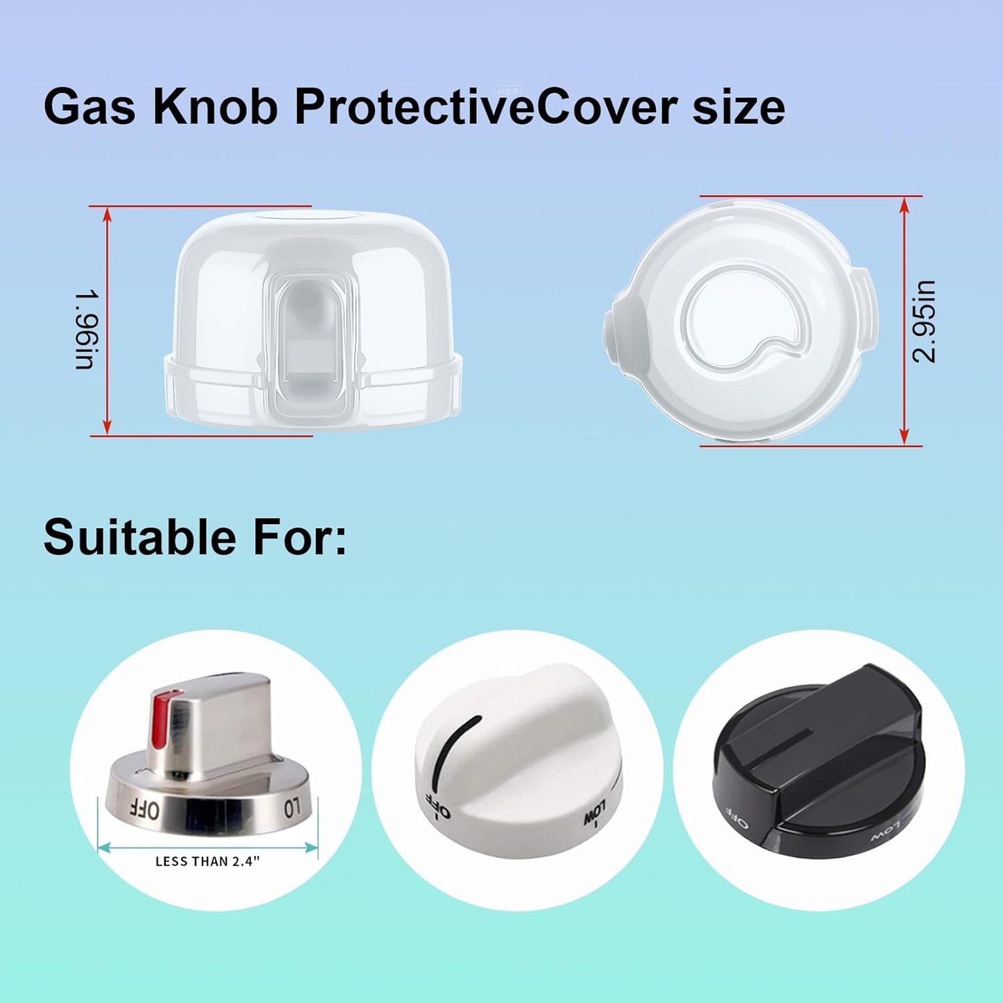 Stove Knob Safety Covers for Child Baby Proofing Kitchen Universal Size Gas Knob Covers Clear View Childproof Oven Knob Covers for Kids and Pets (5packs +1locks)