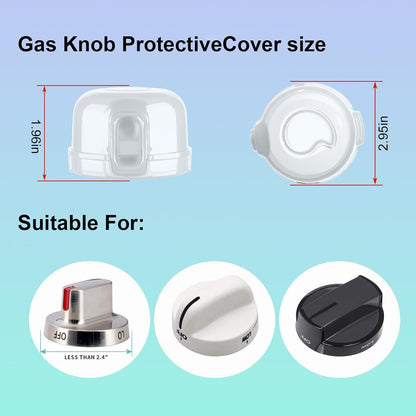 Stove Knob Safety Covers for Child Baby Proofing Kitchen Universal Size Gas Knob Covers Clear View Childproof Oven Knob Covers for Kids and Pets (5packs +1locks)