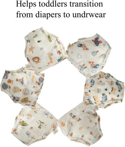 Baby Training Underpants,Soft Cotton Absorbent Potty Training Underwear For Baby Boys And Girls 6 Pack