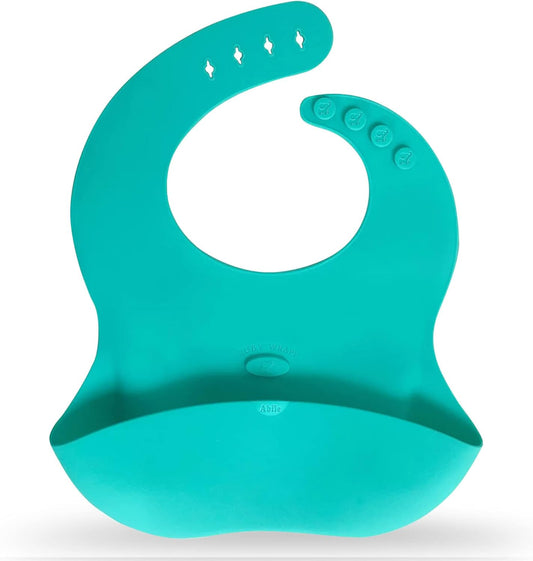 Abiie Ruby Wrapp Silicone Bibs for Babies with Front Pocket - Waterproof Bib - Stain Resistant