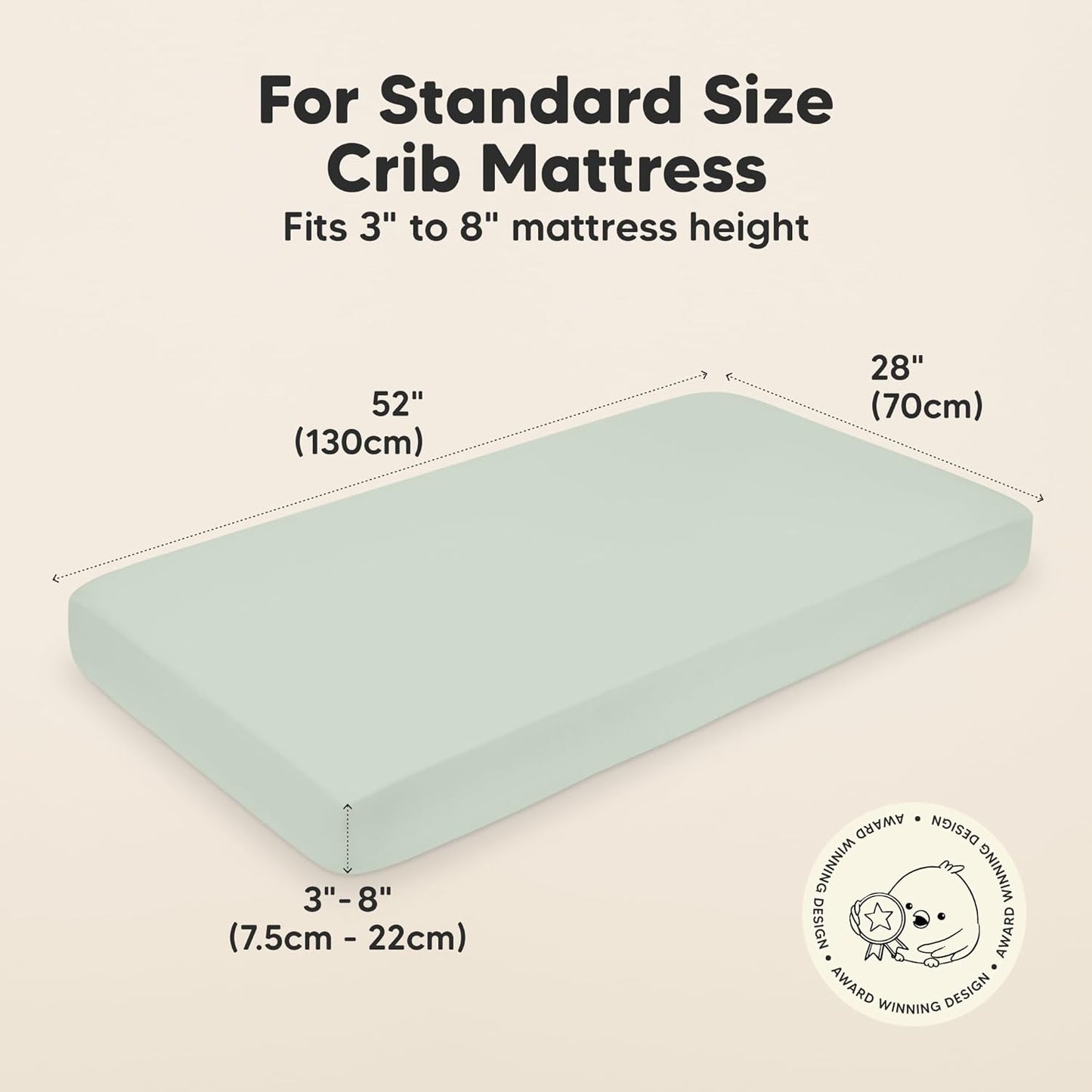 KeaBabies 2-Pack Organic Crib Sheets for Boys, Girls - 52x28 Fitted Crib Mattress Sheet Neutral