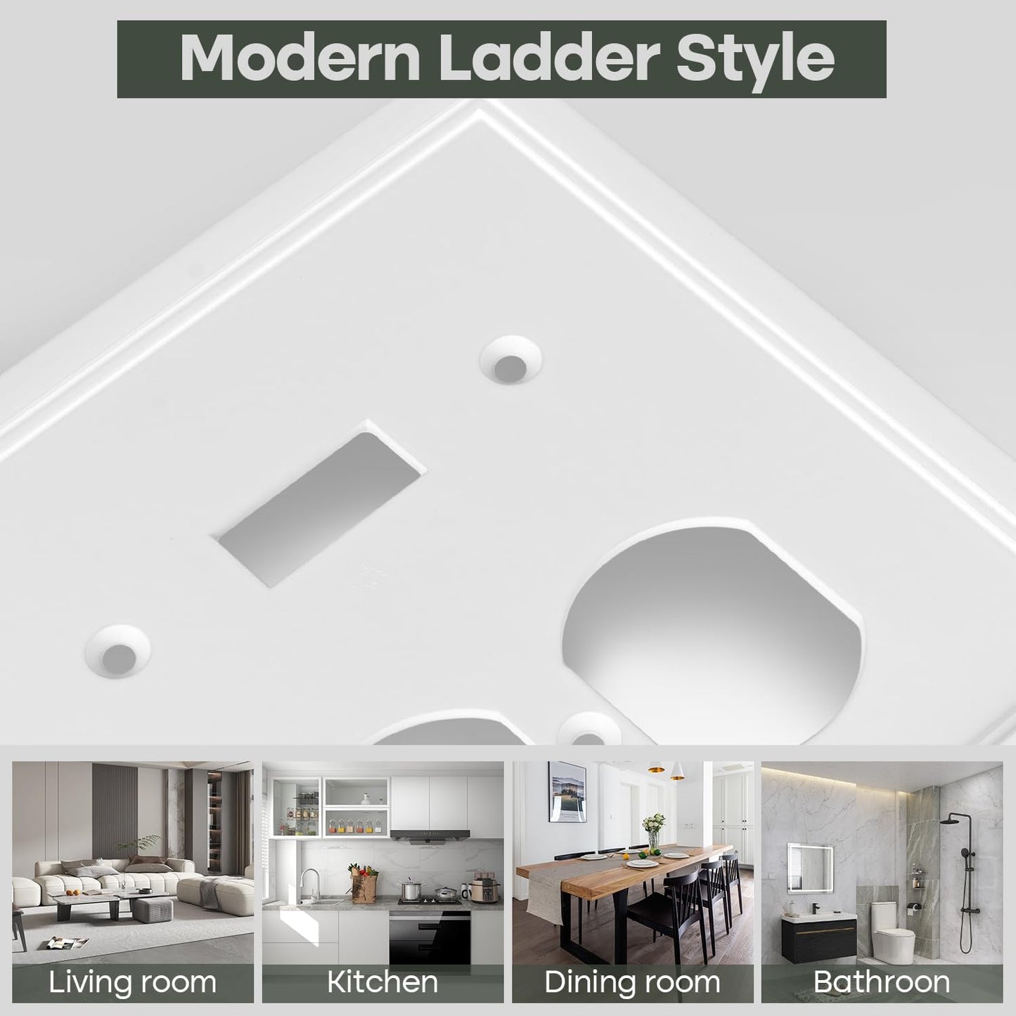 Toggle/Duplex Combo Light Switch Cover Plate White Classic Decorative Switch Plates Cover 2 Gang