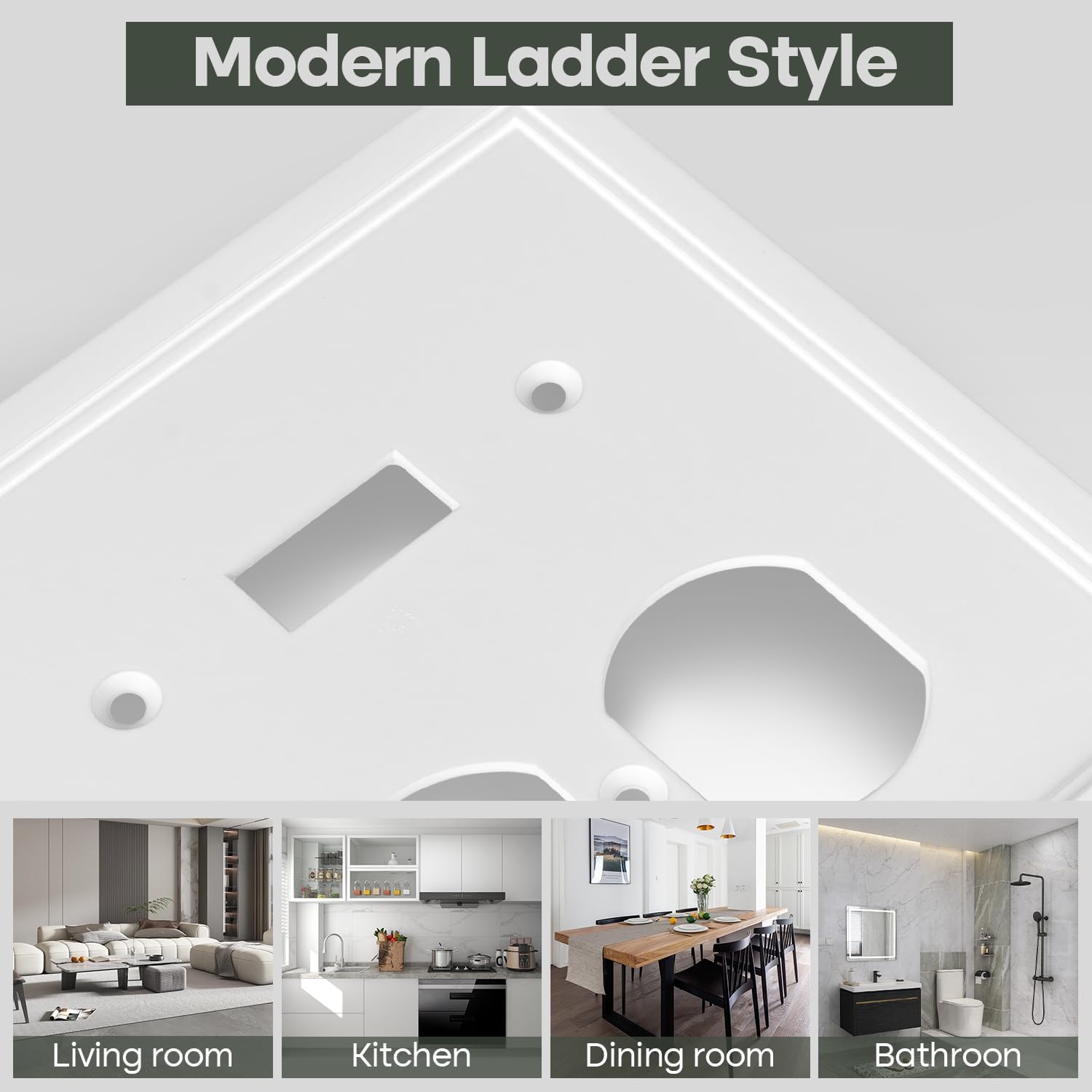 Toggle/Duplex Combo Light Switch Cover Plate White Classic Decorative Switch Plates Cover 2 Gang
