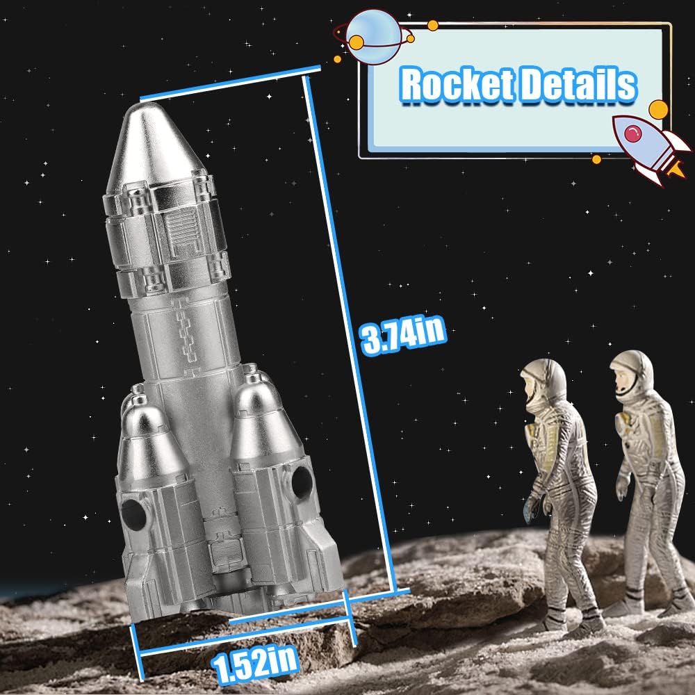 Cool Spaceship Fidget Spinner Toys for Kids Adults, Model Rocket Spinning Top Science Kit, Finger Fingertip Metal Sensory Fidgit Cube Block Office Kinetic Desk Motion Toy