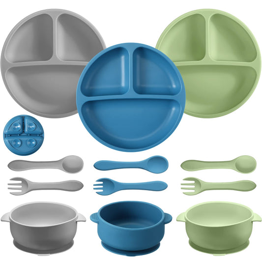 CHENGU Baby Toddler Plates and Bowls Set with Suction