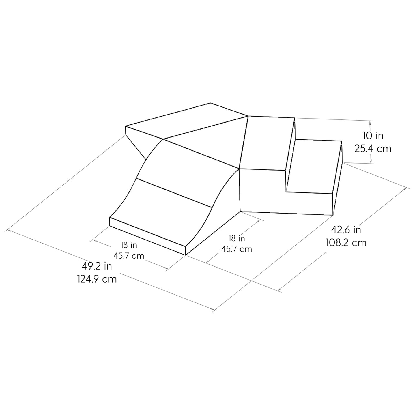 Factory Direct Partners 13799-NVPB SoftScape Toddler Playtime Junction 360 Climber, Indoor Active Play Structure (4-Piece) - Navy/Powder Blue