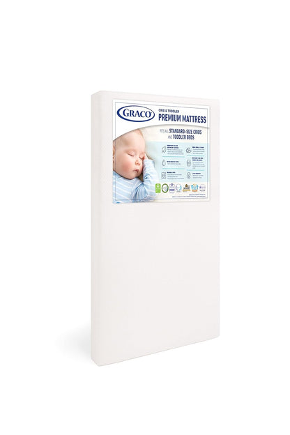 Graco Wilfred Crib and Mattress Nursery Essentials Pack (Black) – GREENGUARD Gold Certified Baby Crib & Crib Mattress, Cribs with Mattress Included, Convertible Crib, Baby Mattresses for Crib