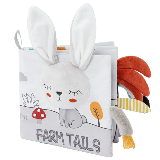 Vicloon Cloth Books, 3D Touch and Feel High Contrast Cloth Book, Baby Books Toys for Baby 0-12