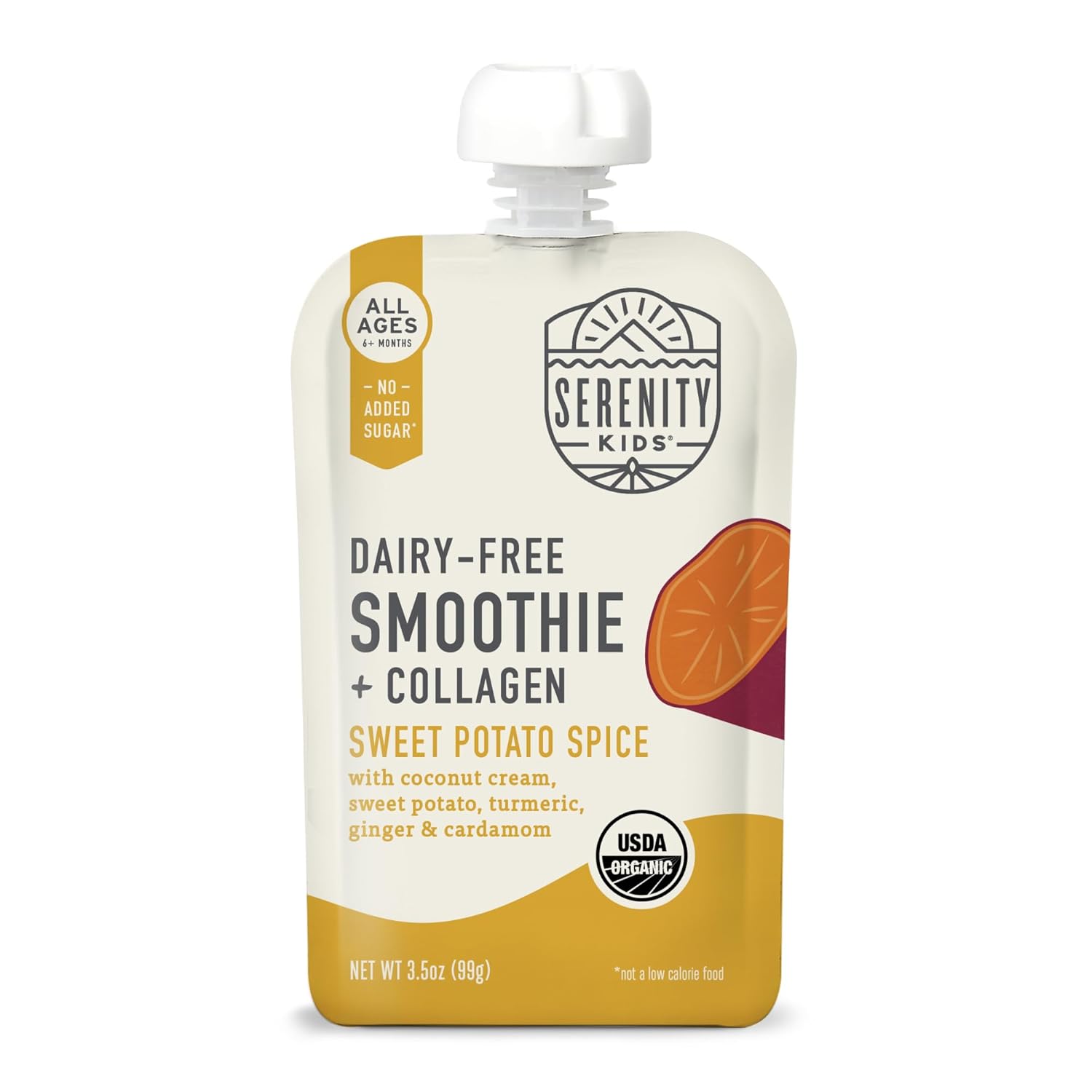Serenity Kids 6+ Months Dairy-Free Smoothie Baby Food | USDA Organic | Grass Fed Collagen Protein |
