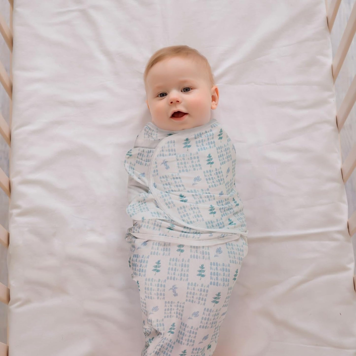 Baby Swaddle Sacks, 3-Pack Newborn Organic Cotton Swaddle Wrap, Adjustable Swaddling Blankets