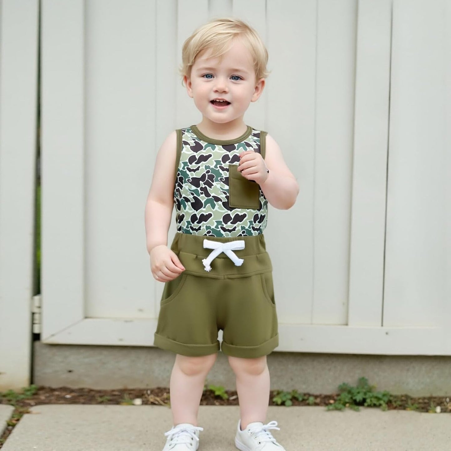 Kupretty Baby Boy Summer Clothes Sleeveless Tank Tops Vest T-Shirt + Casual Shorts Toddler Outfits Set