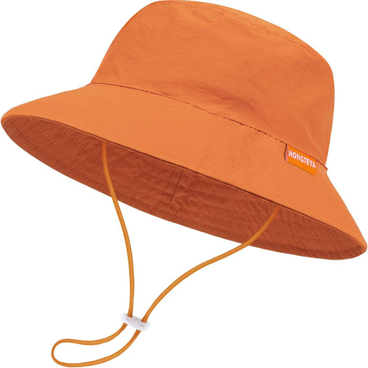 Baby Sun Hat Kids Summer UPF 50+ Toddler Bucket Hat Wide Brim Adjustable Beach Hats for Boys Girls Age 0-6 Years