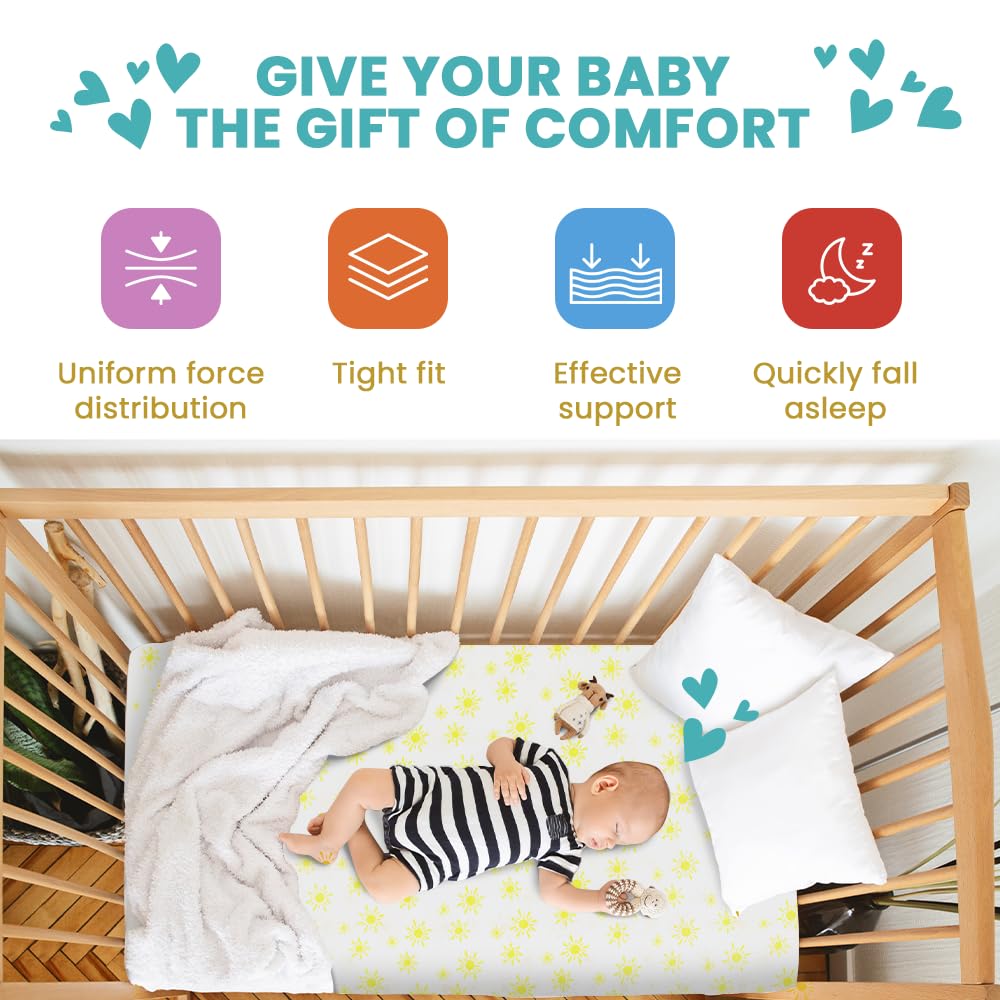 Breathable Crib Mattress, Washable High Rebound Foam for Baby Cribs, Fits Standard Toddler Beds