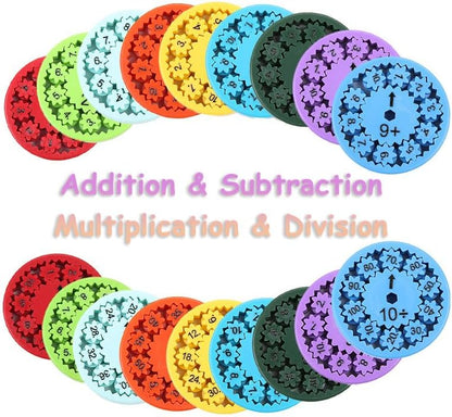 Math Fidget Spinners, Math Fact Fidget Spinners, Educational Math Fact Fidget Spinners, Math Fidget Toy, Fidgeters Who are Learning Math (Add Or Subtract 9pcs)