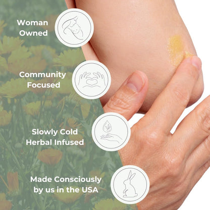 Baby Salve, Diaper Balm Ointment, Drool Rash Prevention, Natural Diaper Cream, Calendula Thyme Burdock Cream, Baby Eczema Acne and Rash Treatment, 4 oz, Ora’s Amazing Herbal
