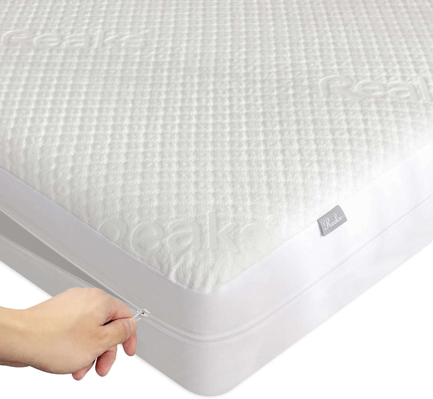 California King Size Mattress Protector with Zipper - 100% Waterproof Zippered Mattress Cover - Soft & Cooling Noiseless Mattress Covers - Top Removable Mattress Encasement 10-12" Deep