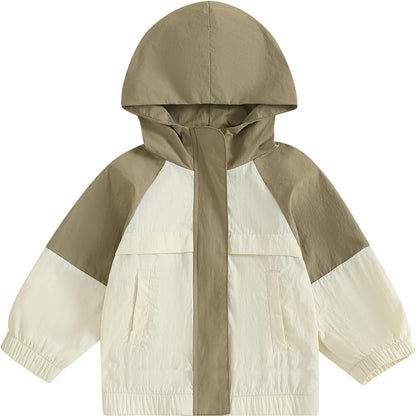 Toddler Baby Boy Girl Jackets Lightweight Outwear Zipper Hooded Windbreaker Jacket Fall Clothes 12M 18M 2T 3T 4T 5T