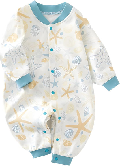100% Organic Cotton Soft 3-24 Months Baby Romper Jumpsuits for Boys and Girls Unisex Long Sleeve