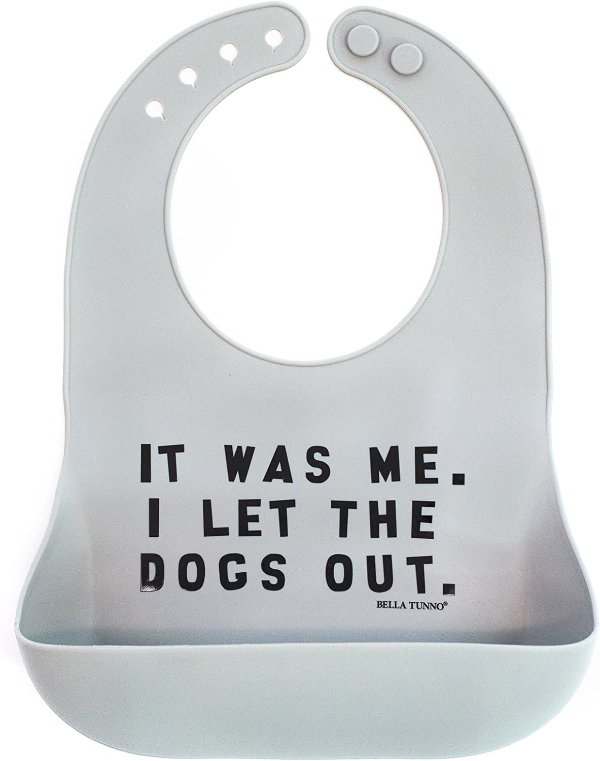 Baby Bib for Eating by Bella Tunno, Waterproof Silicone Bib with Large Food Catcher, Adjustable Fit