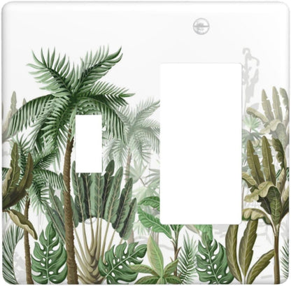 Palm Tree Banana Leaf Green Rainforest Natural Landscape Outlet Covers 1 Toggle 1 Rocker