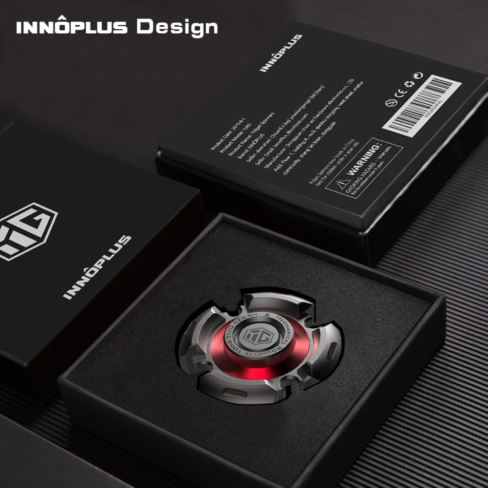 Fidget Spinners for Adults and Kids, Stress Anxiety ADHD Relief Figets Toy, Metal Finger Hand Spinner Toys with Luminous Light, Fidget Spinner Need Absorb Light Then Release in Dark