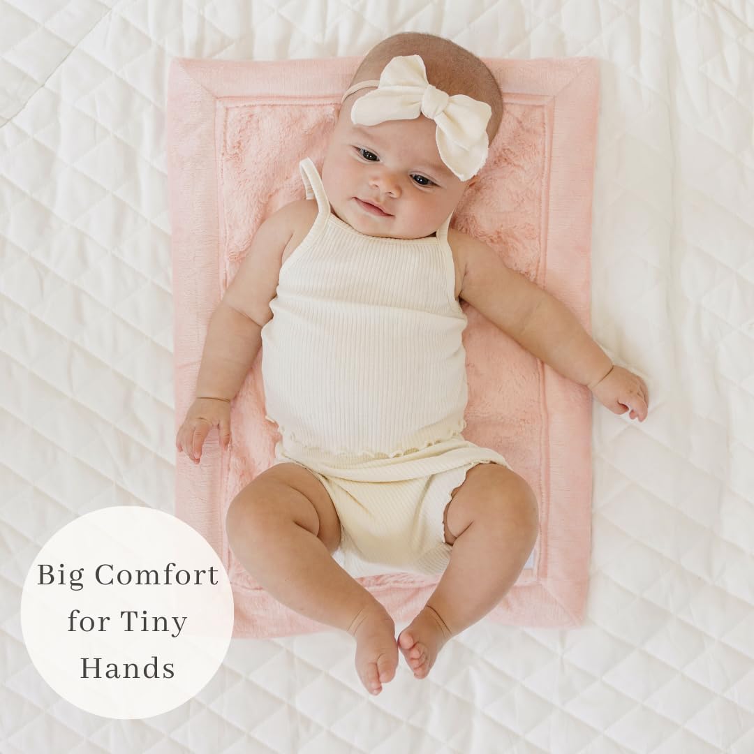 SARANONI Security Blankets for Babies Super Soft Boutique Quality Lush Luxury (Peach Blush, Mini