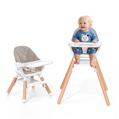 Baby High Chair, Highchair for Baby & Toddler, Easy Clean Infant Highchair, 6 in 1 Feeding High