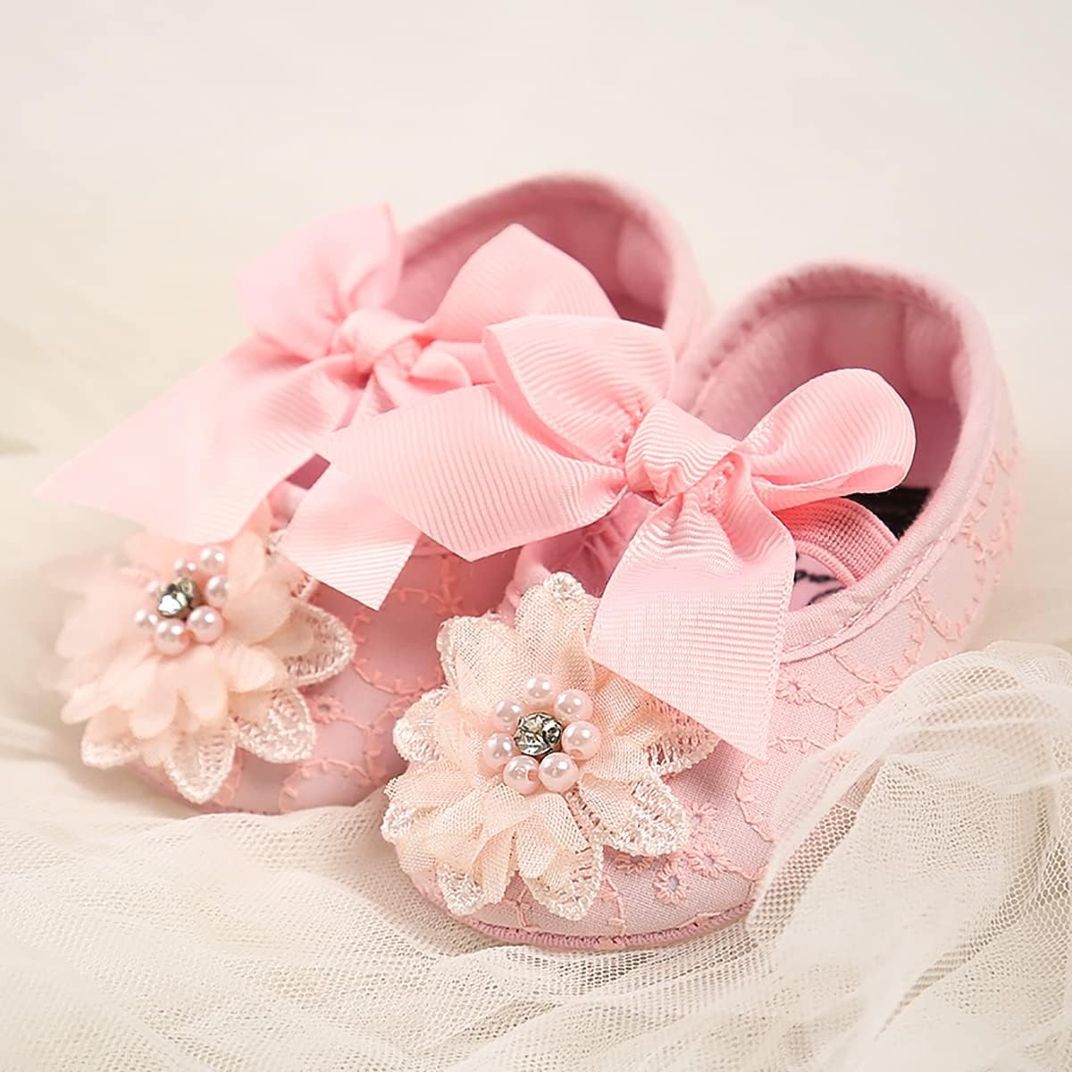 Baby Shoes Mary Jane Flats Non Slip Soft Sole Infant Toddler Sneakers First Walkers Party Christmas Dress Shoes