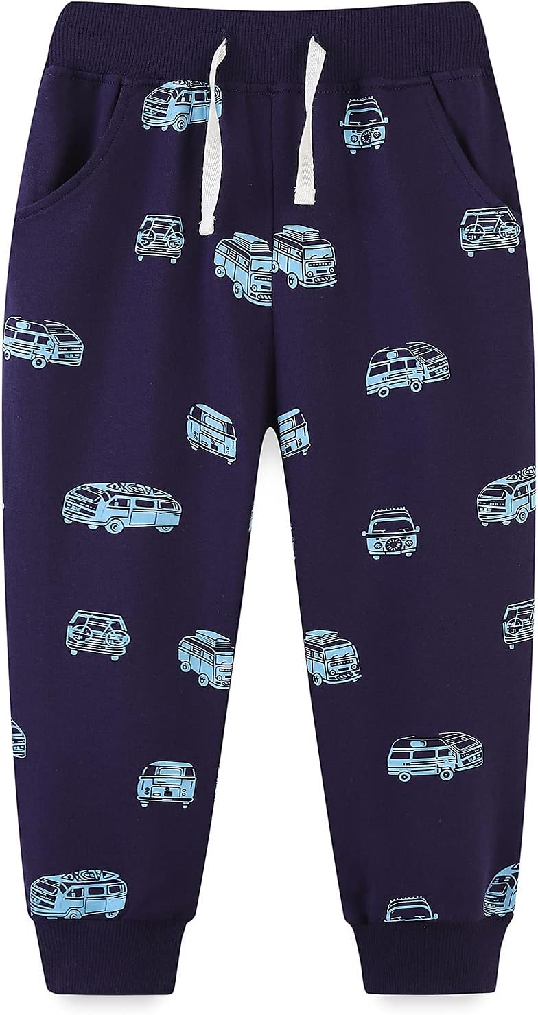 Bumeex Baby and Toddler Boys' 2-Pack Pull on French Terry Pants 1-7Y