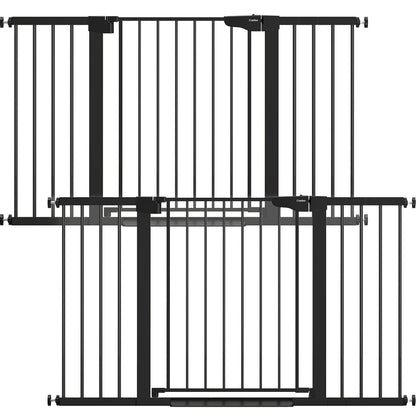 Cumbor 2 Pack 29.7-54.2" Baby Gate for Stairs, Mom's Choice Awards Winner-Auto Close Dog Gate for doorways, Easy Install Pressure Mounted Pet Gate Indoor, Walk Thru Wide Safety Gate for Dog, Black