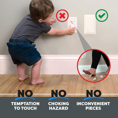 Child Resistant Outlet Cover (4-pack | White) | Decora GFCI Wall Plate | Sliding Door that Locks | Safe & Stylish | Patented Design | Made in the USA | Quick & Easy Installation | Socket Shield