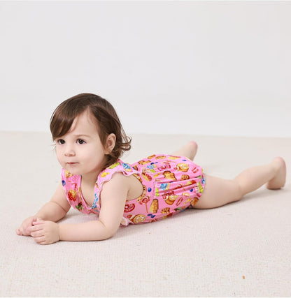 Bamboo Viscose Baby Romper Infant Girl Ruffle Sleeveless Newborn Baby Girl Bodysuit